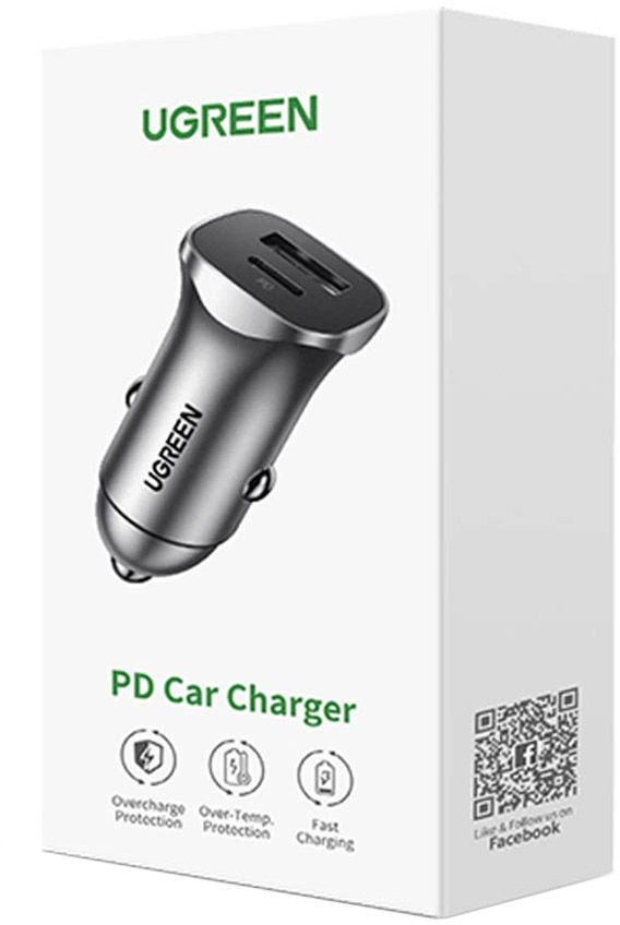 Автозарядка 2xUSB 30W (USB-C + USB-A) CD130 Ugreen фото5