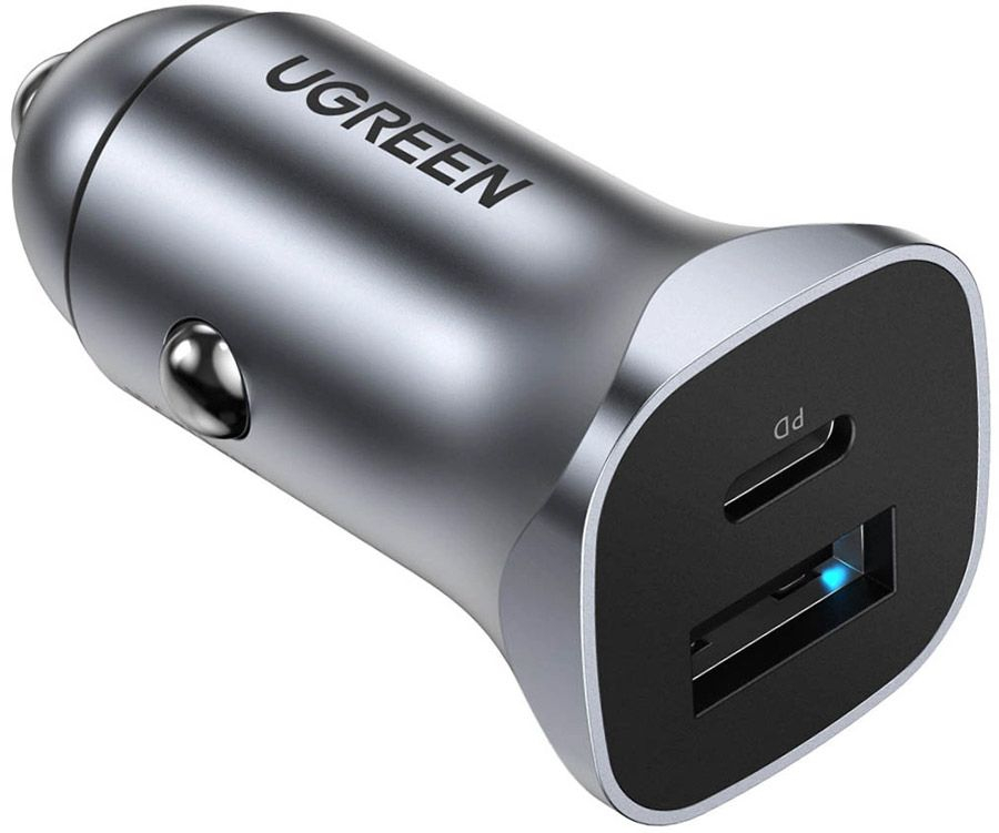 Автозарядка 2xUSB 30W (USB-C + USB-A) CD130 Ugreen фото2