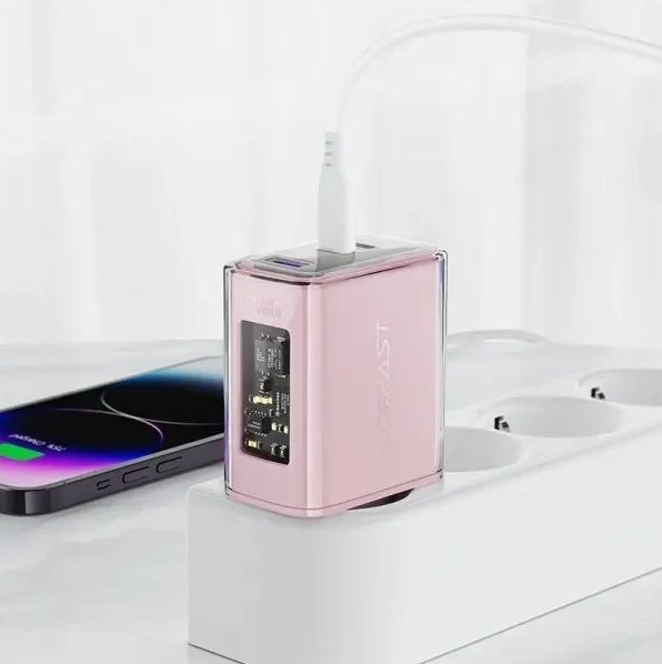 Зарядний пристрій 3xUSB 65W (2xUSB-C+USB-A) Gan A45 Fast Charger Cherry blossom Acefast фото5