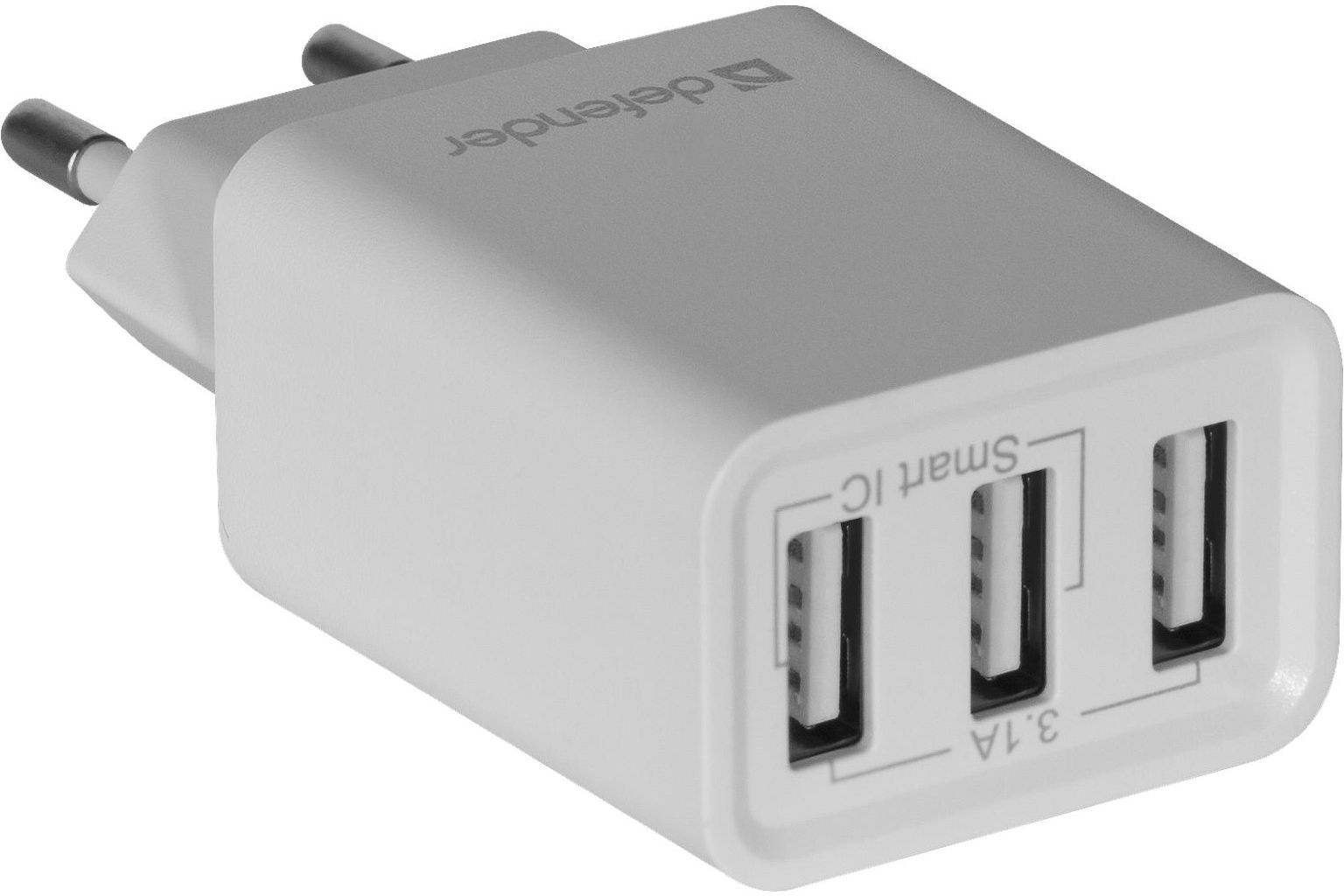 Зарядний пристрій 3xUSB 37W 3.1A білий UPA-31 Defender фото2