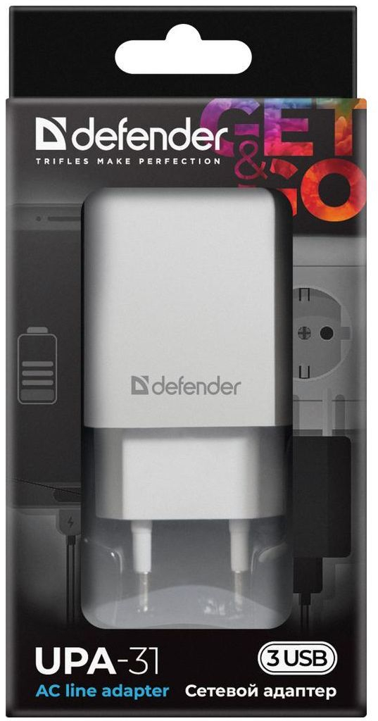 Зарядний пристрій 3xUSB 37W 3.1A білий UPA-31 Defender фото4