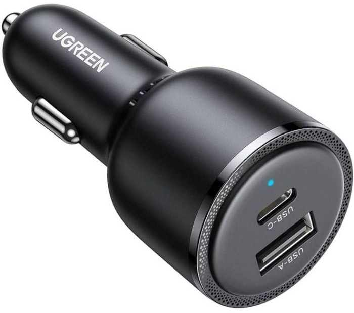 Автозарядка Ugreen 2xUSB 63W (USB-C+USB-A) QC 3.0 Чорна (EC701) (35023_Ugreen) фото3