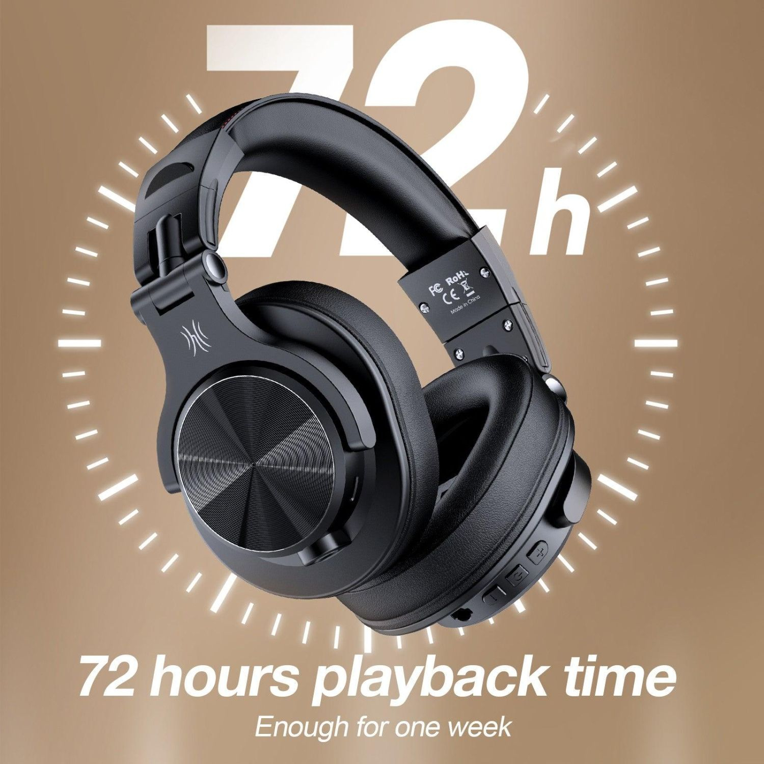 Гарнитура OneOdio Fusion A70, Bluetooth+3,5мм/6,35мм, Black фото5