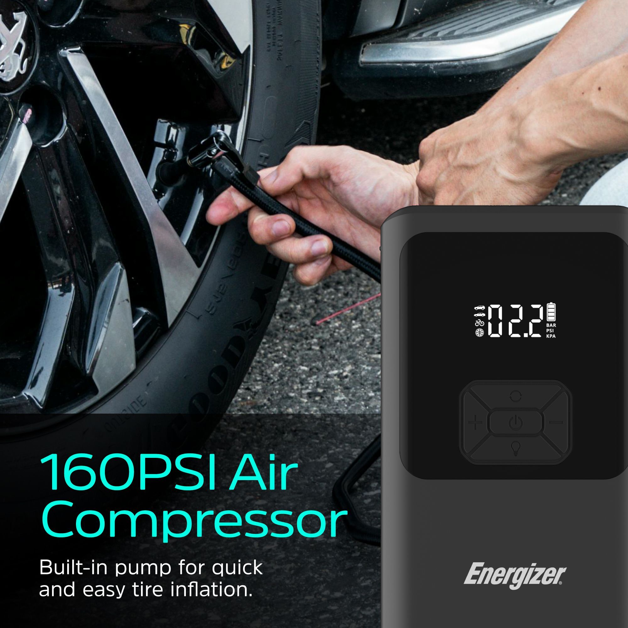 Пускозарядное устройство автомобильное Jump Starter 10000mAh 37W USB-C, USB-A, фонарь 2W Energizer фото4
