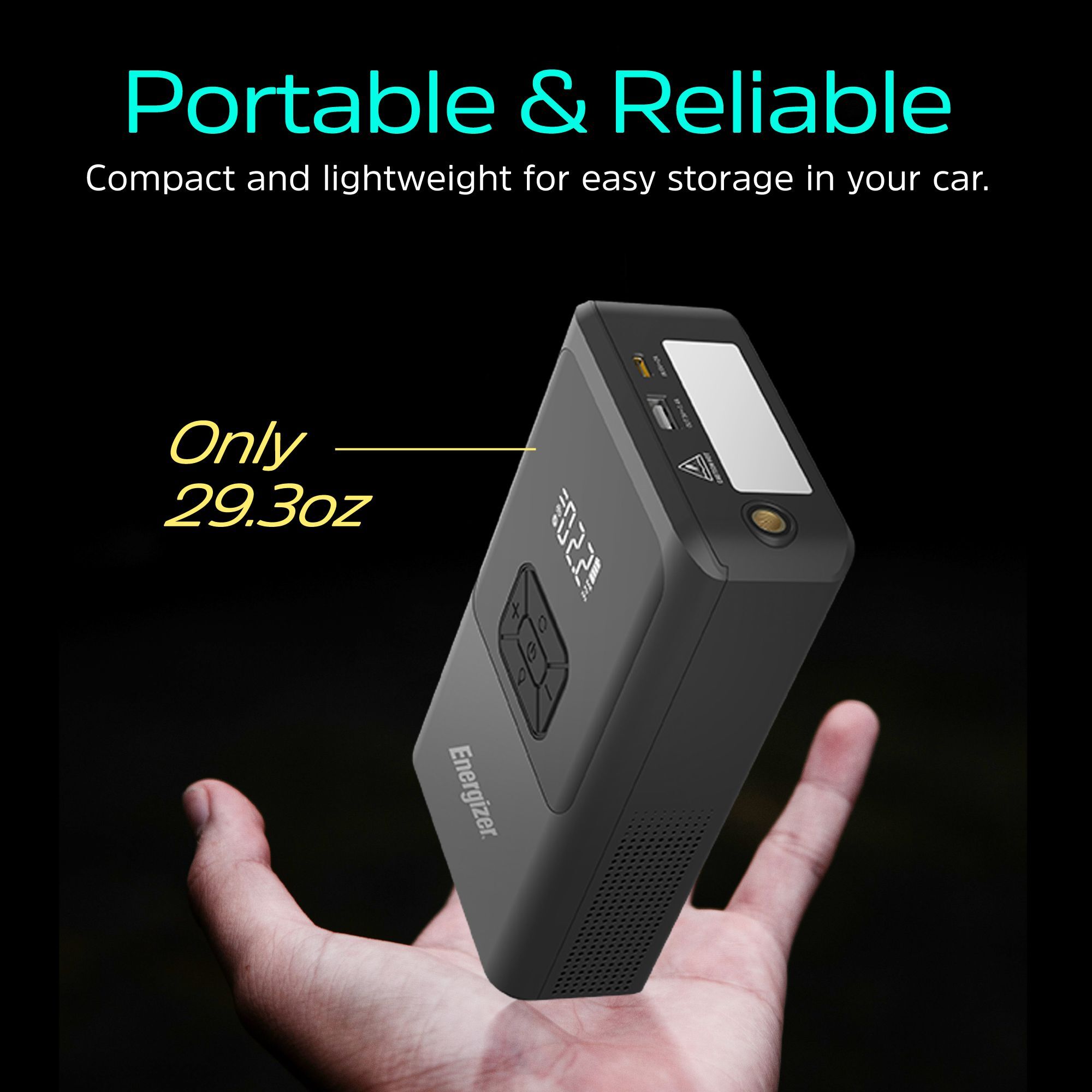 Пускозарядное устройство автомобильное Jump Starter 10000mAh 37W USB-C, USB-A, фонарь 2W Energizer фото7