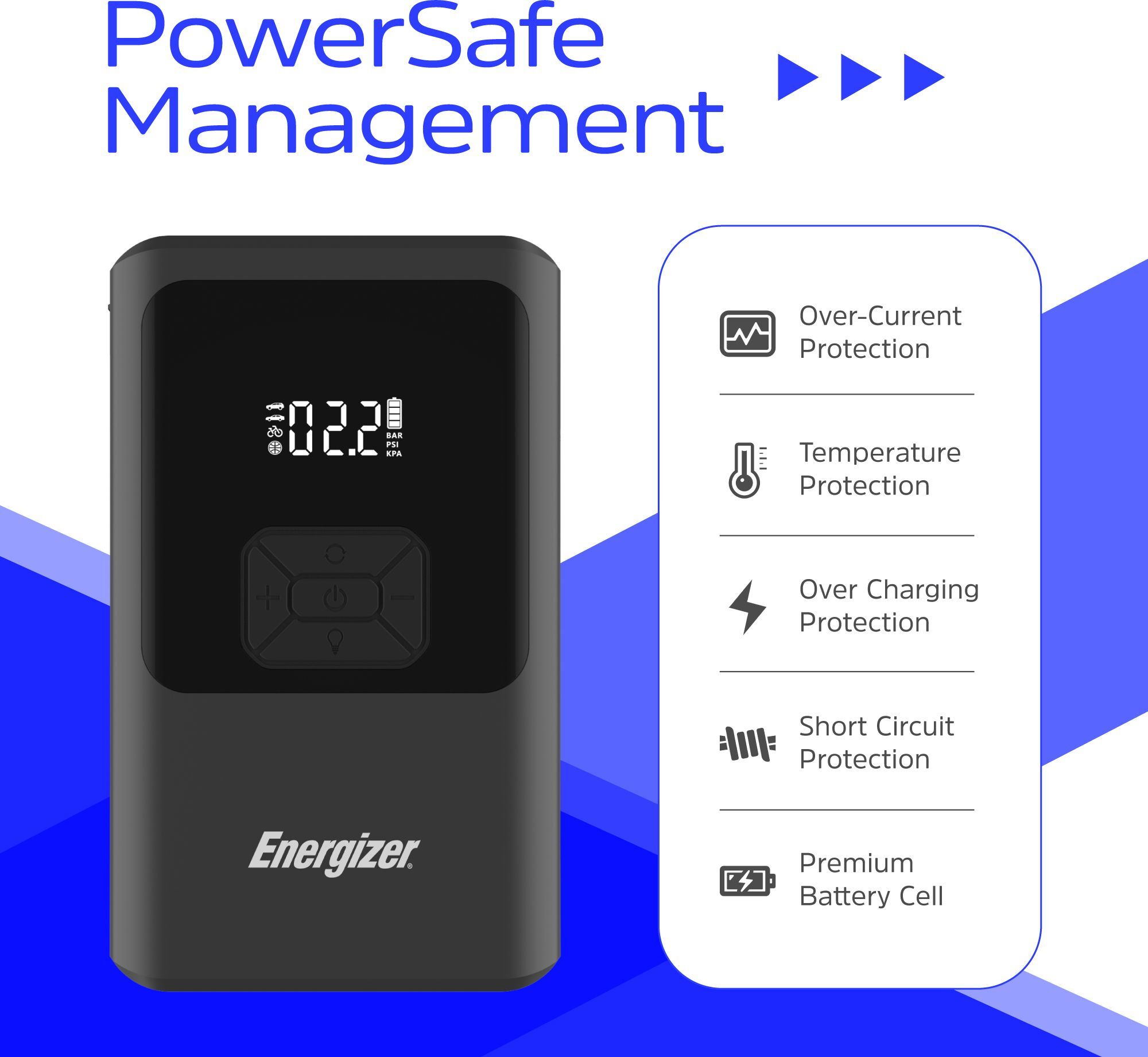 Пускозарядное устройство автомобильное Jump Starter 10000mAh 37W USB-C, USB-A, фонарь 2W Energizer фото8
