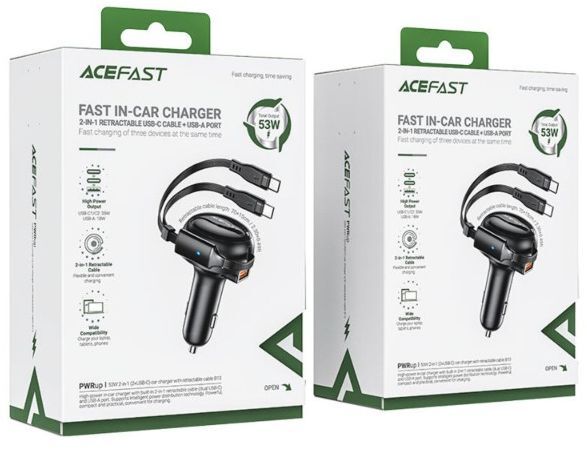 Автозарядка 2xUSB 53W (USB-C + USB-C) B13 Acefast фото5