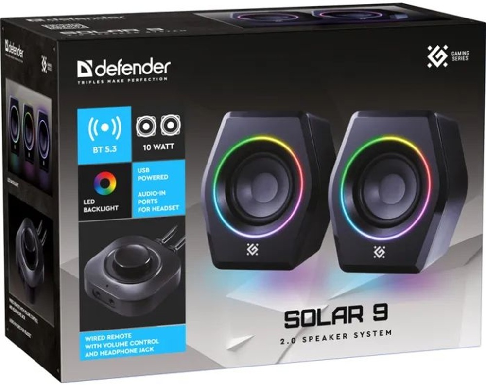 Акустика 2.0 Defender Solar 9, 10Вт черная фото6
