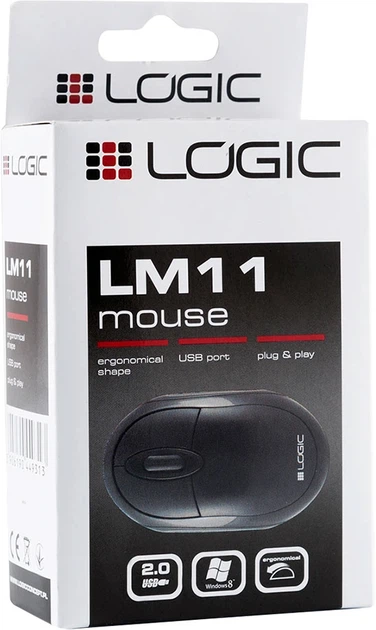 Мишка LogicConcept LM-11, 3 кн., 1000dpi, чорна фото