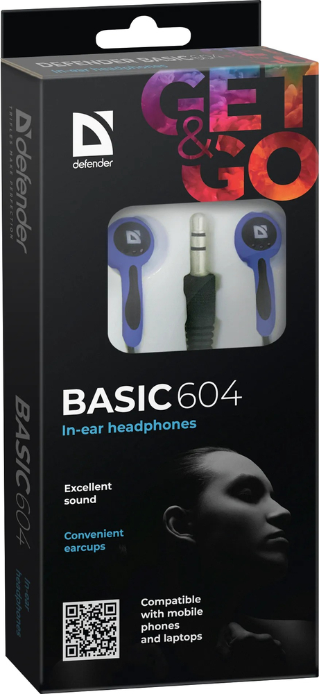 Навушники Defender Basic 604 Blue фото3