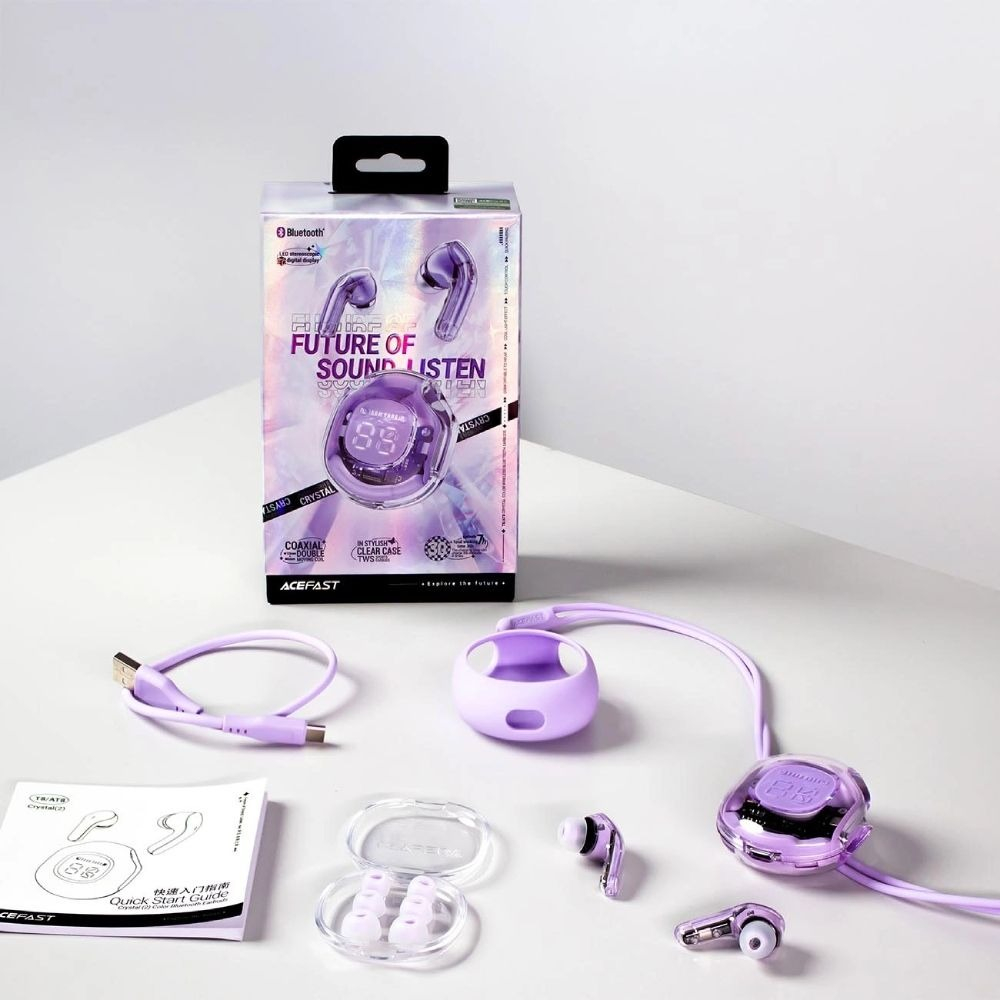 Навушники TWS Acefast T8 alfalfa purple фото4