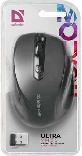 Мишка Defender Ultra MM-315 1200dpi., 6кн. черная фото5
