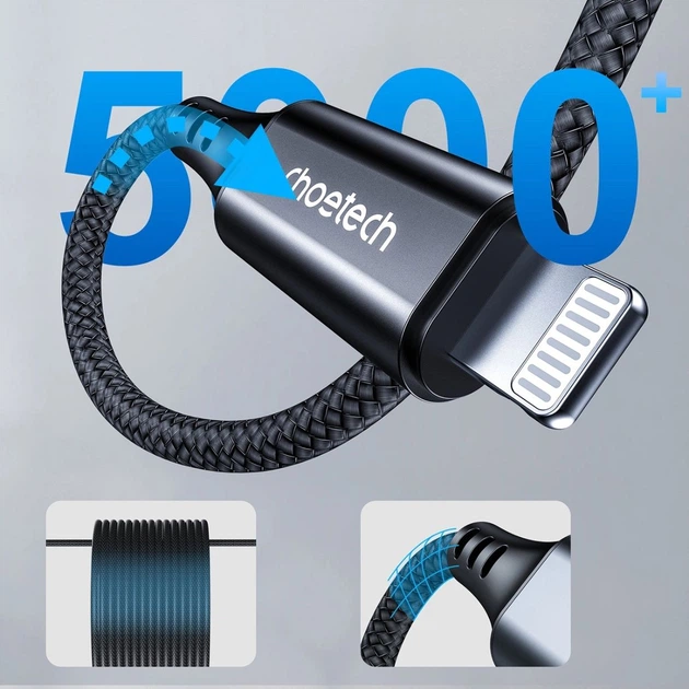 Кабель AUX Lightning - TRS Audio 3.5мм M/M 2м Choetech фото