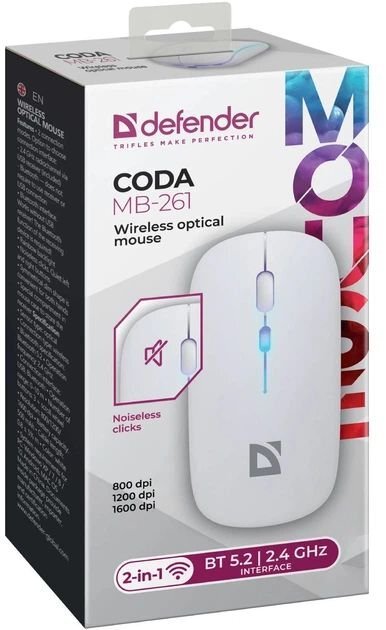 Мишка Defender Coda MB-261, белая фото5