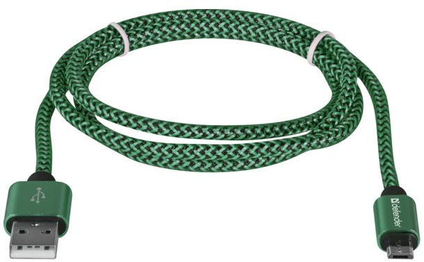 Дата кабель Defender USB 2.0 AM to Micro 5P 1.0m USB08-03T green (87804) фото2