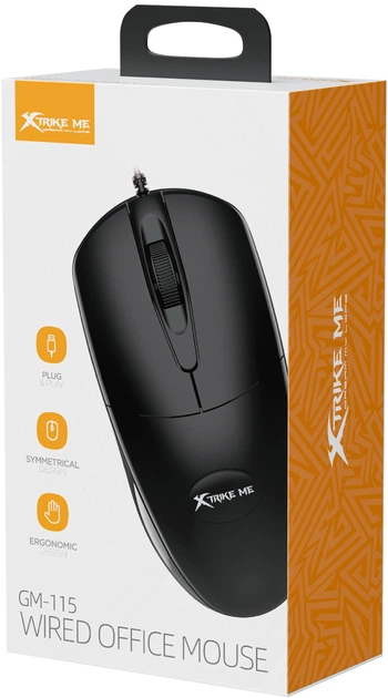 Мишка XTRIKE ME GM-115, USB, 1200dpi., 3кн., чорна фото
