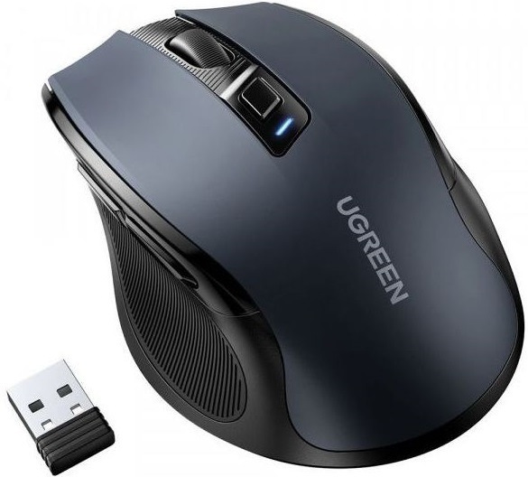 Мишка UGREEN 2.4GHz MU006 Ergonomic 4000dpi., 4кн.,Silence Design, черная фото2