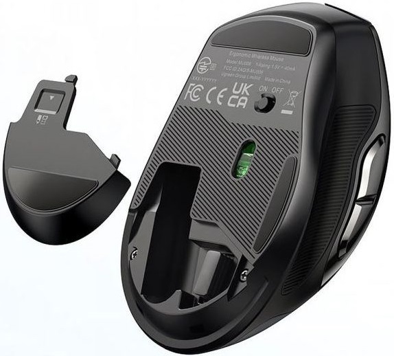 Мишка UGREEN 2.4GHz MU006 Ergonomic 4000dpi., 4кн.,Silence Design, черная фото4