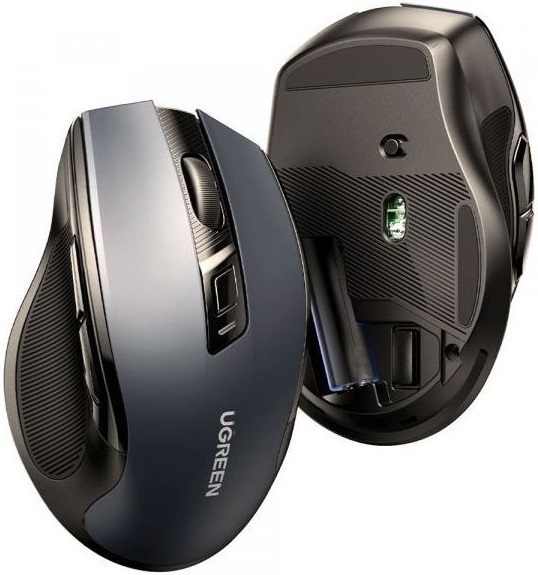 Мишка UGREEN 2.4GHz MU006 Ergonomic 4000dpi., 4кн.,Silence Design, черная фото5