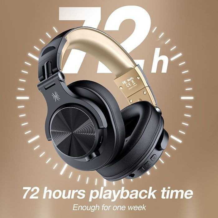 Гарнітура OneOdio Fusion A70, Bluetooth+3,5мм/6,35мм, Black Gold (A70 Black Gold) фото