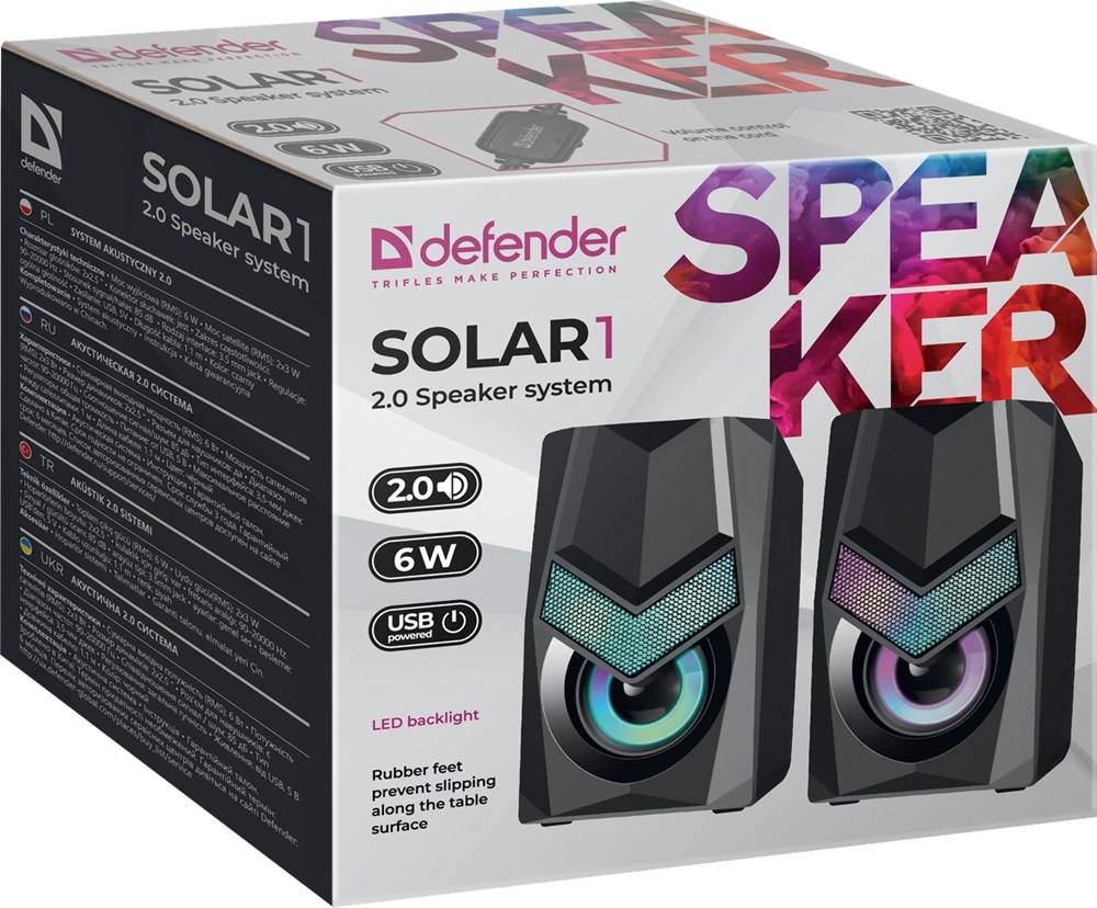 Акустика 2.0 Defender Solar 1 6Вт RGB USB фото4