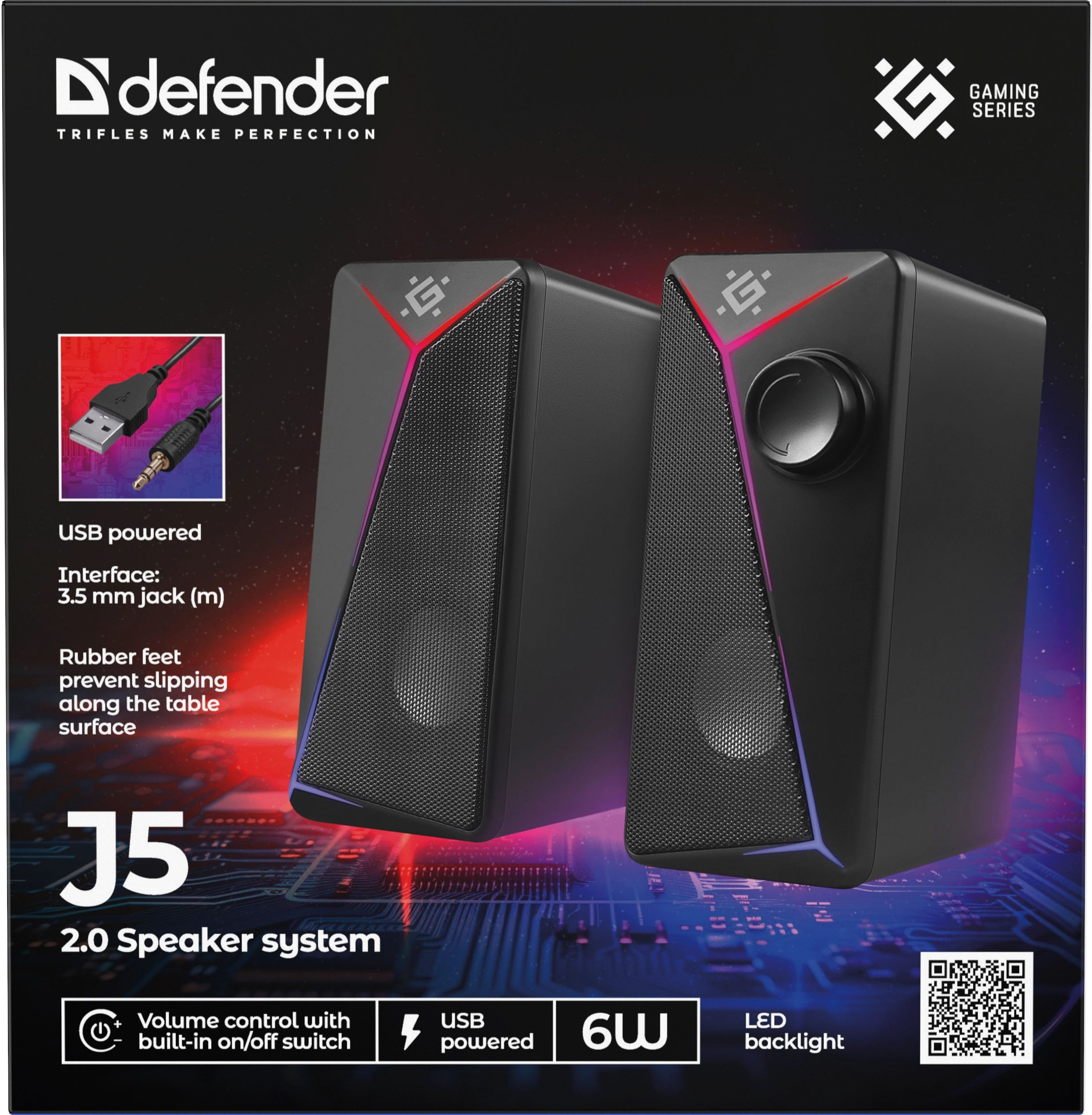 Акустика 2.0 Defender J5, 6Вт, USB, черная фото10