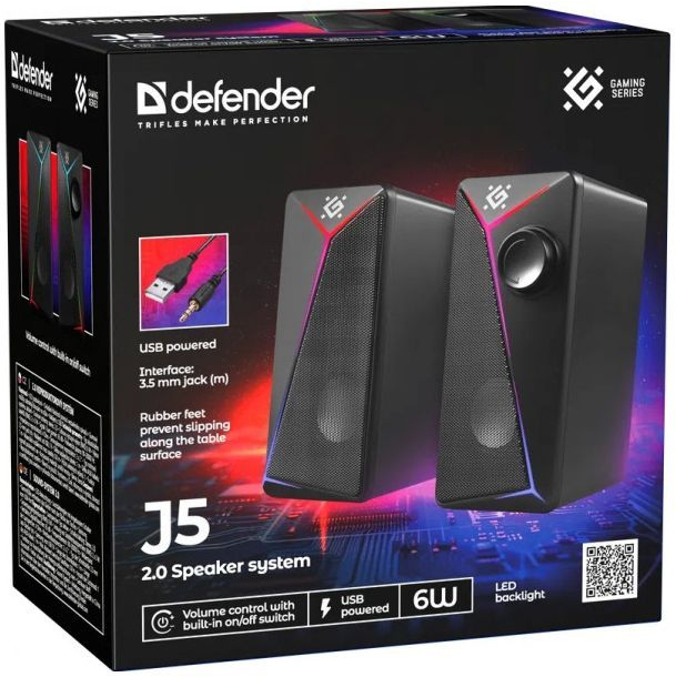Акустика 2.0 Defender J5, 6Вт, USB, черная фото9