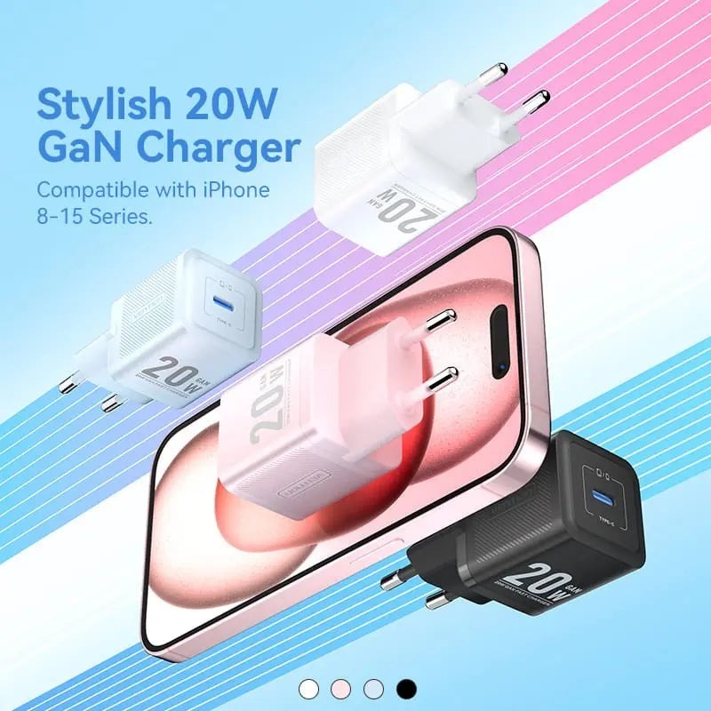 Зарядний пристрій Vention 1xUSB-C 20W GaN + USB-C cable М-М Black (TZ-FEPB0-EU-01) фото2