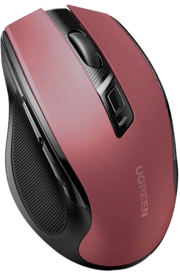 Мишка UGREEN 2.4GHz MU006 Ergonomic, бездротова, 4000dpi., 4кн.,Silence Design, Червона фото2