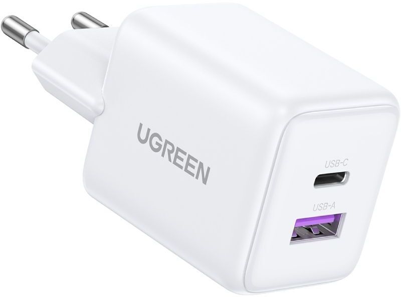 Зарядное устройство 2xUSB 30W (USB-A + USB-C) X516 Gan белый Ugreen фото2