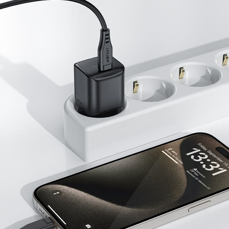 Зарядний пристрій Acefast USB-C 20W Gan A73 mini Fast Charger Black (6974316282648) фото4