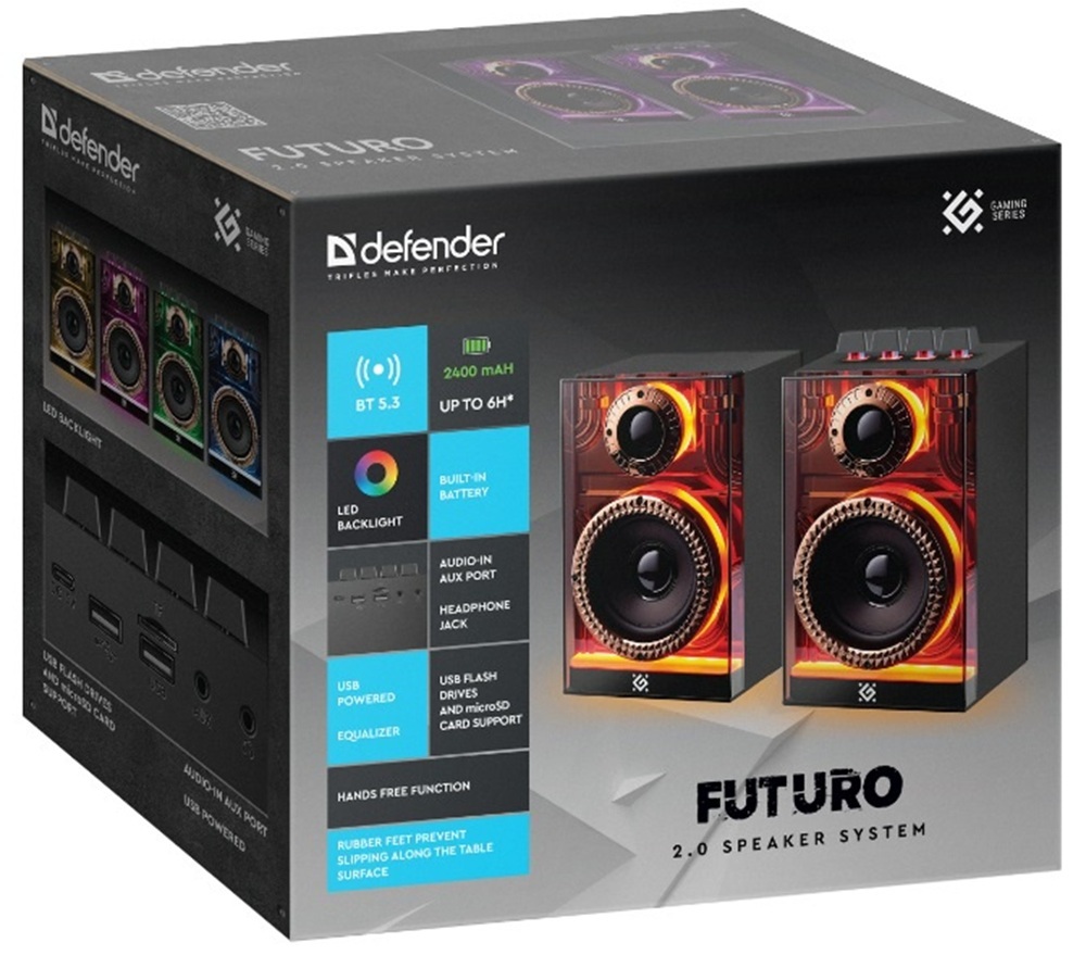 Акустика 2.0 Defender Futuro, 20Вт черная фото5