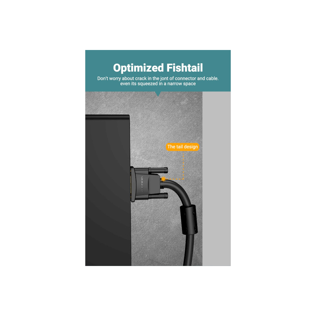 Кабель VGA 15M-15M, 2.0 м, з феритами, чорний (DAEBH) фото