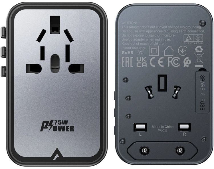 Зарядний пристрій 75W (3xUSB-C + 2xUSB-A) Gan Z1 Fast Charger Black (6974316282495) фото4