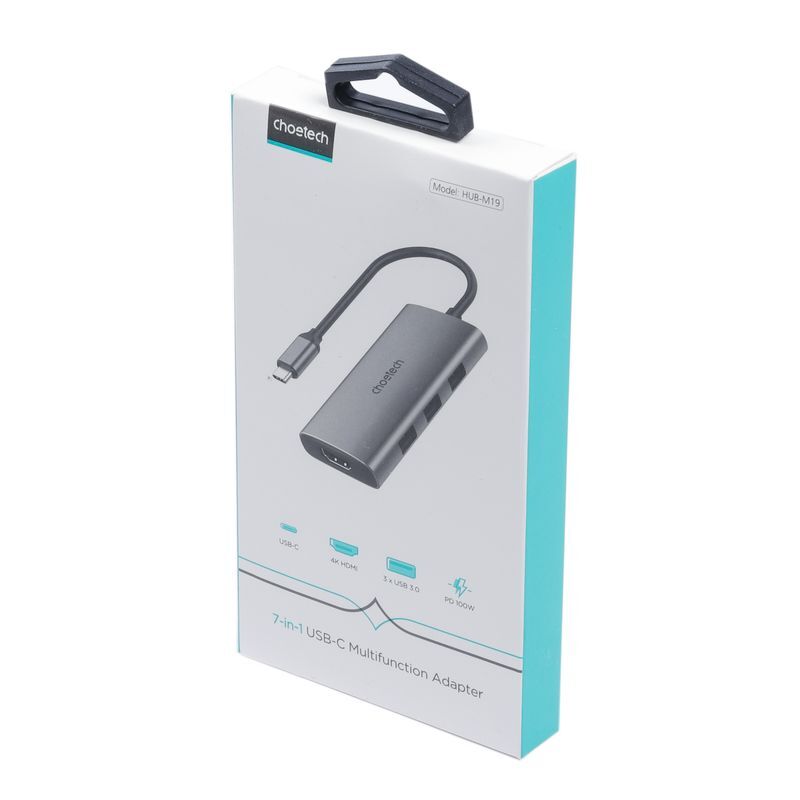 Док станція USB-C 7-в-1 (HDMI/PD/картридер/USB-A / USB-C), алюміній HUB-M19-GY фото8