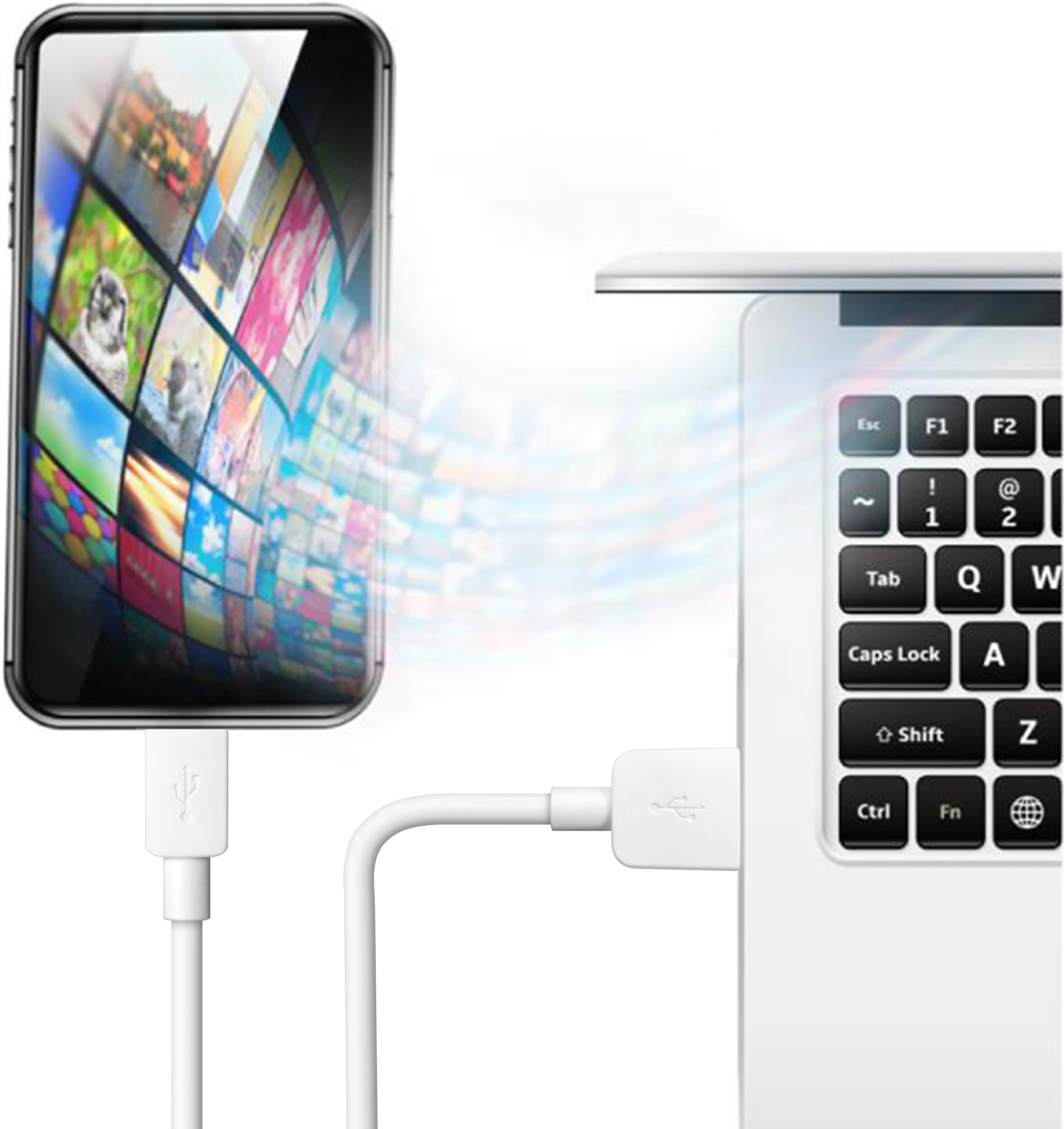 Дата кабель Defender USB 2.0 AM to Micro 5P 1.0m USB08-01M white (87497) фото