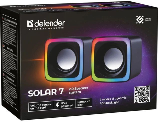 Акустика 2.0 Defender Solar 7, 6Вт черная фото9
