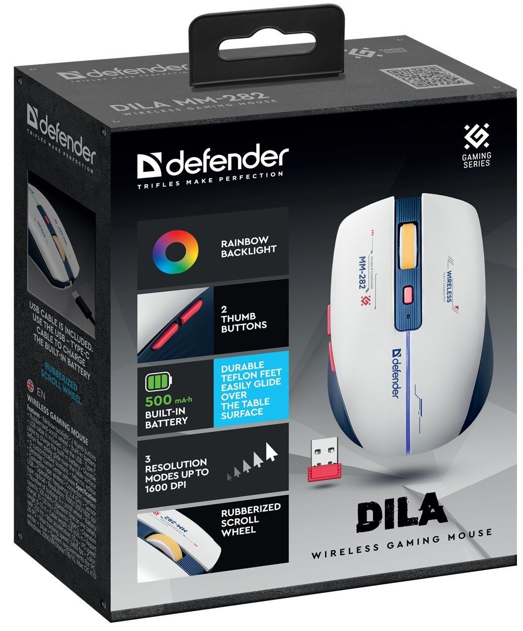 Мышь Defender Dila MM-282 Wireless White/Blue (52282_Defender) фото5
