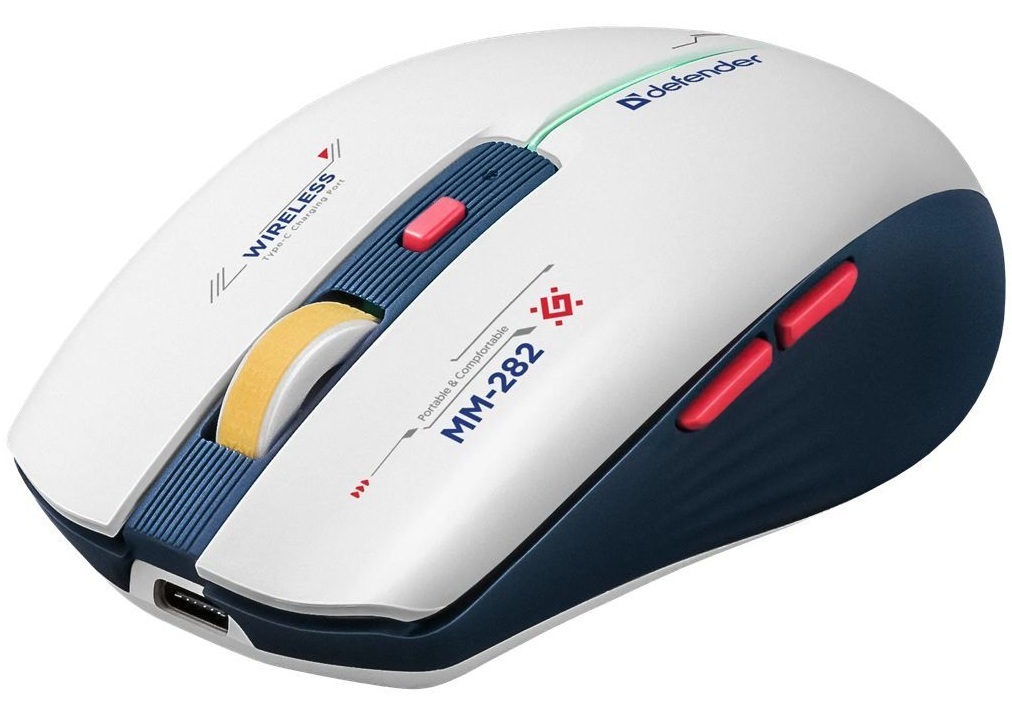 Мышь Defender Dila MM-282 Wireless White/Blue (52282_Defender) фото3