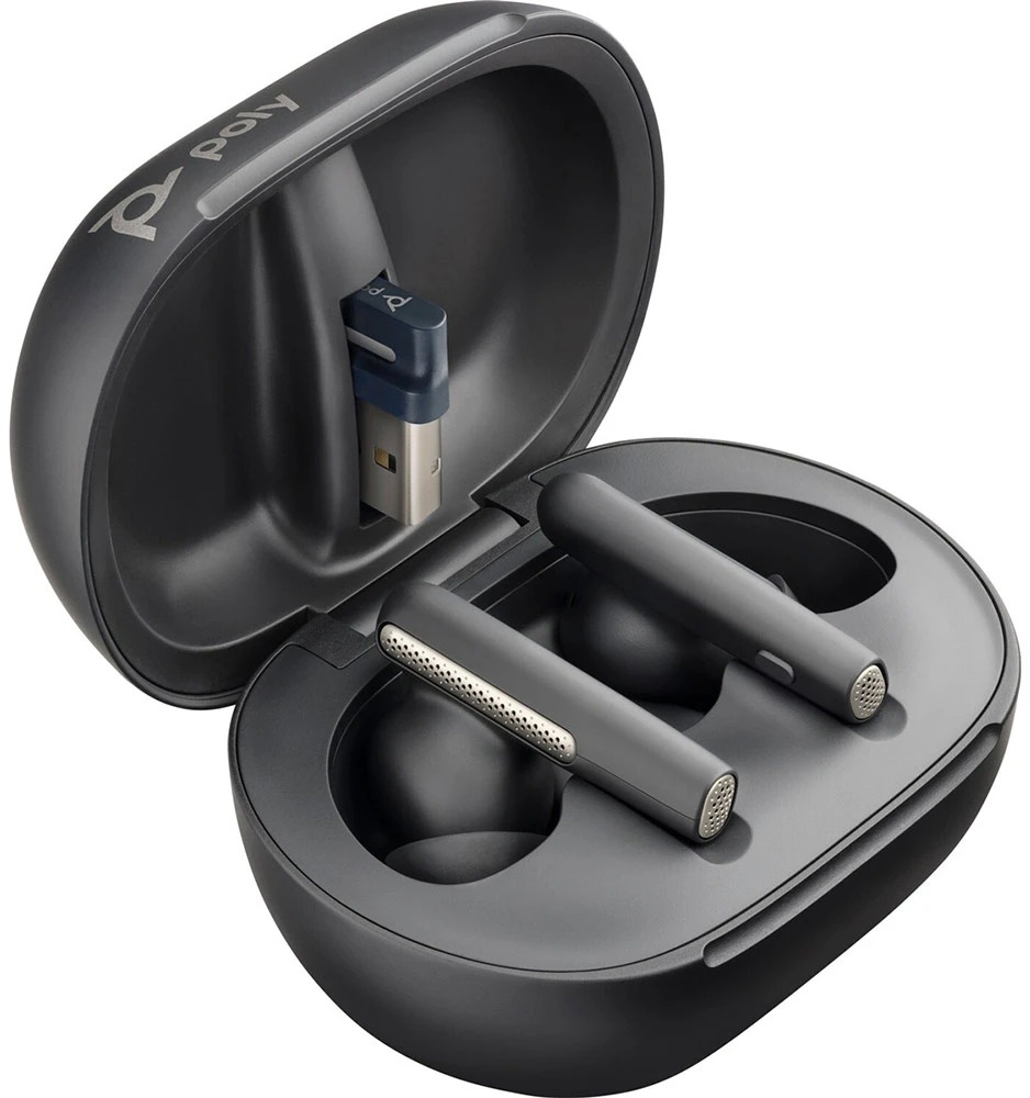 Навушники з мікрофоном Poly TWS Voyager Free 60+ Earbuds + BT700A + TSCHC Black фото3