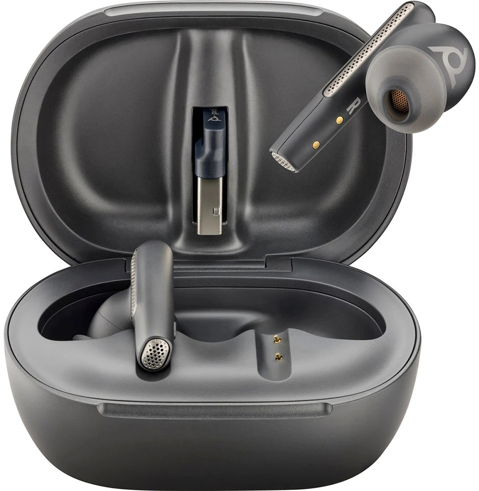 Навушники з мікрофоном Poly TWS Voyager Free 60+ Earbuds + BT700A + TSCHC Black фото2