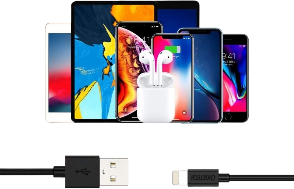 Дата кабель Choetech USB 2.0 AM to Lightning 1.2m 2.4A MFI black (IP0026) фото