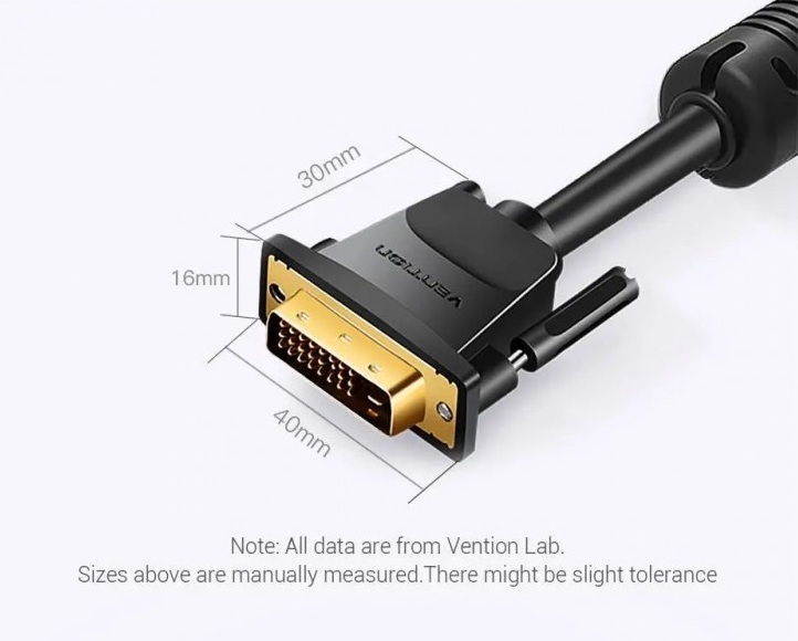 Кабель Vention DVI-D 24M - 24M, 1.5 м, 2K 60Hz Dual Linik (EAABG) фото