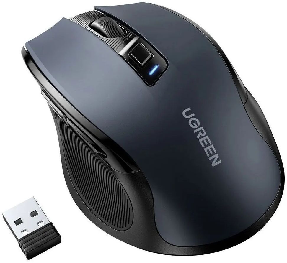 Мишка UGREEN 2.4GHz MU006, бездротова, Bluetooth, 4000dpi., 4кн.,Silence Design, Сіра фото2