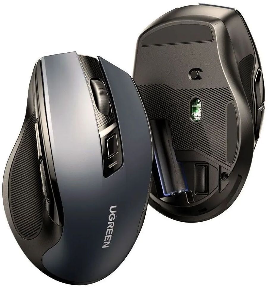 Мишка UGREEN 2.4GHz MU006, бездротова, Bluetooth, 4000dpi., 4кн.,Silence Design, Сіра фото4