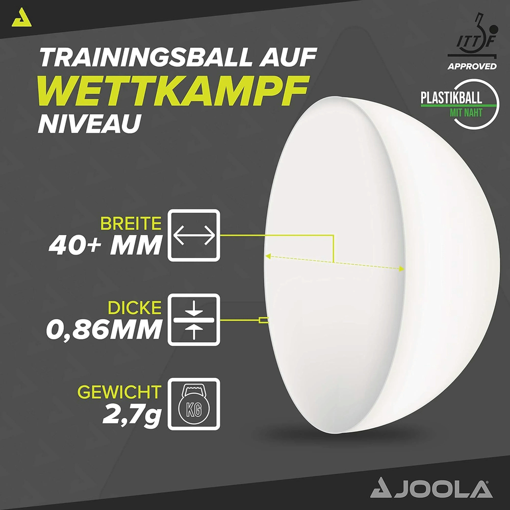 Мячи для настольного тенниса Joola Magic ABS 40+ White 144 шт (44217) фото2