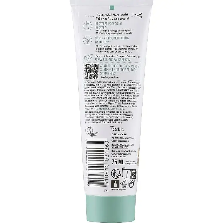 Зубна паста Jordan Green Clean Cavity Protect 75 мл фото2