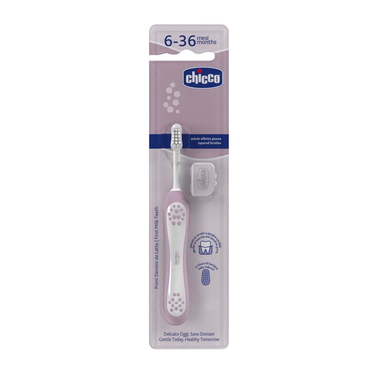 Зубная щетка Chicco для первых зубов, 6-36 мес. розовая (12081.00) фото2
