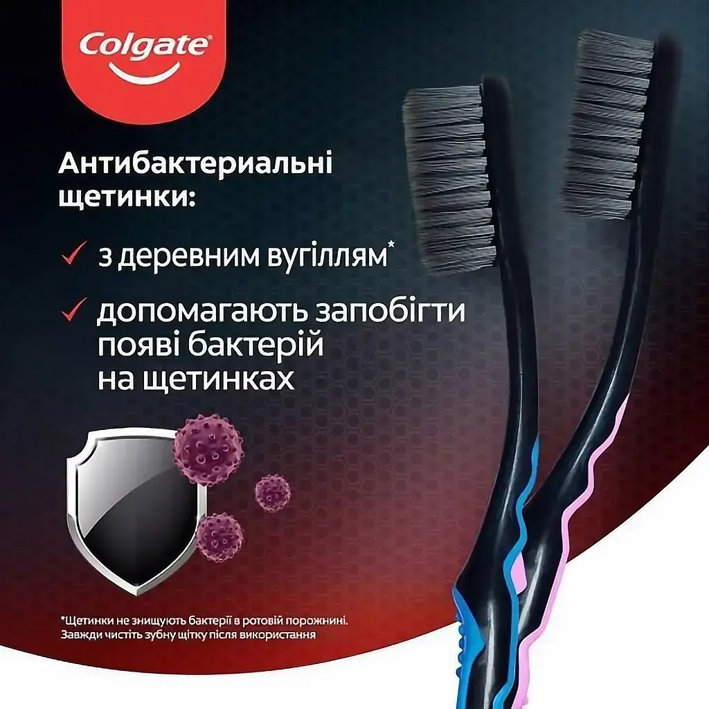 Зубная щетка Colgate Шелковые нити с древесным углем розовая (570267) фото