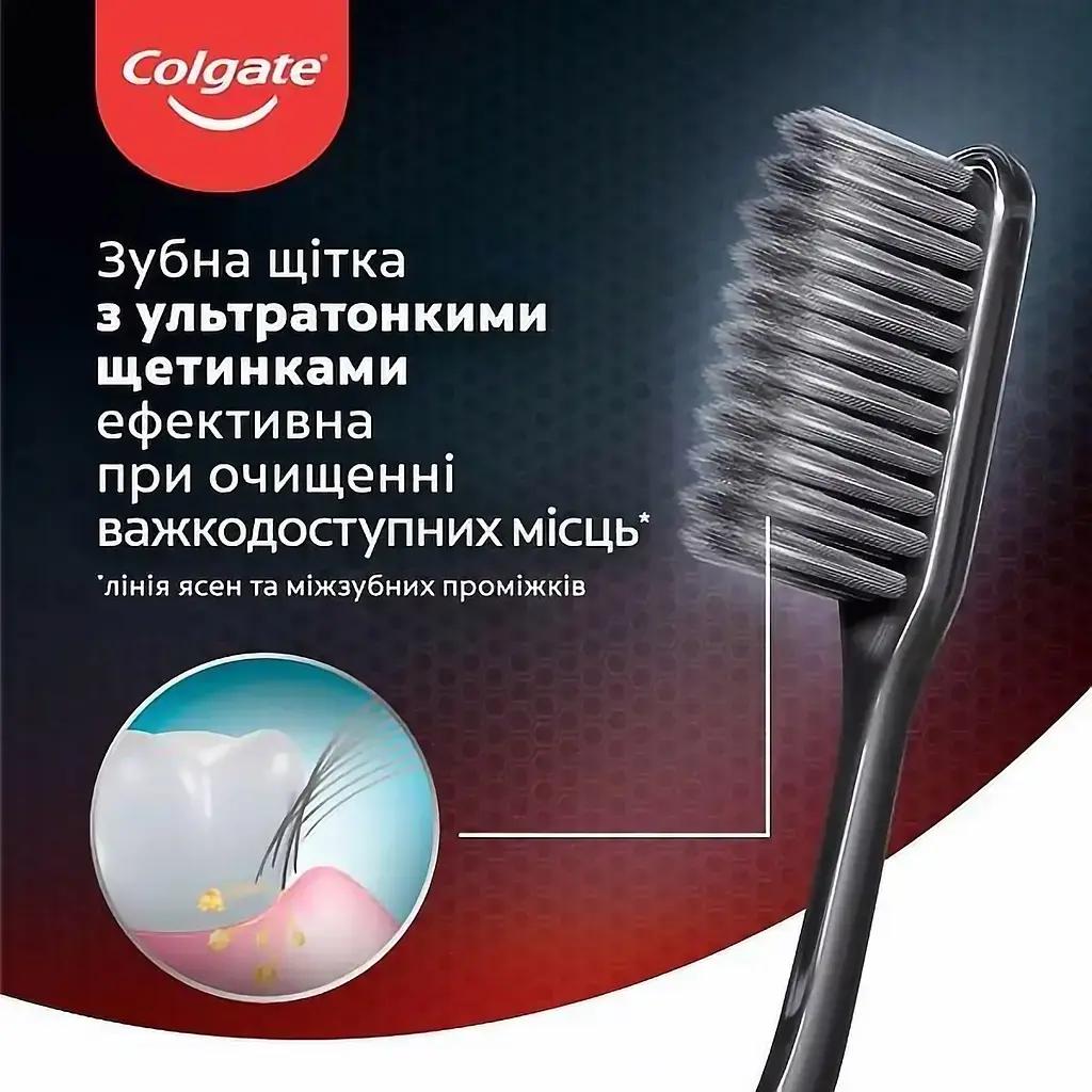 Зубная щетка Colgate Шелковые нити с древесным углем розовая (570267) фото